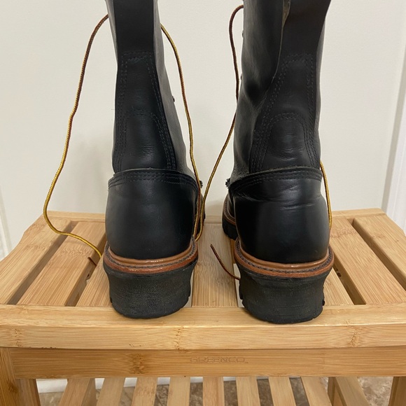 Red Wing Logger Firefighter model 699 Men’s 10d Black Leather Boots - Picture 6 of 10